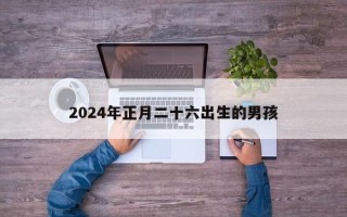 2024年正月二十六出生的男孩